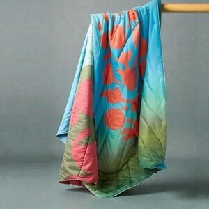 FP MOVEMENT X RUMPL Original Puffy Blanket Blue/Green Ombré  52” x 75” $179 NWT